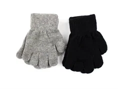CeLaVi grey/black fingervanter uld/nylon (2-pack)